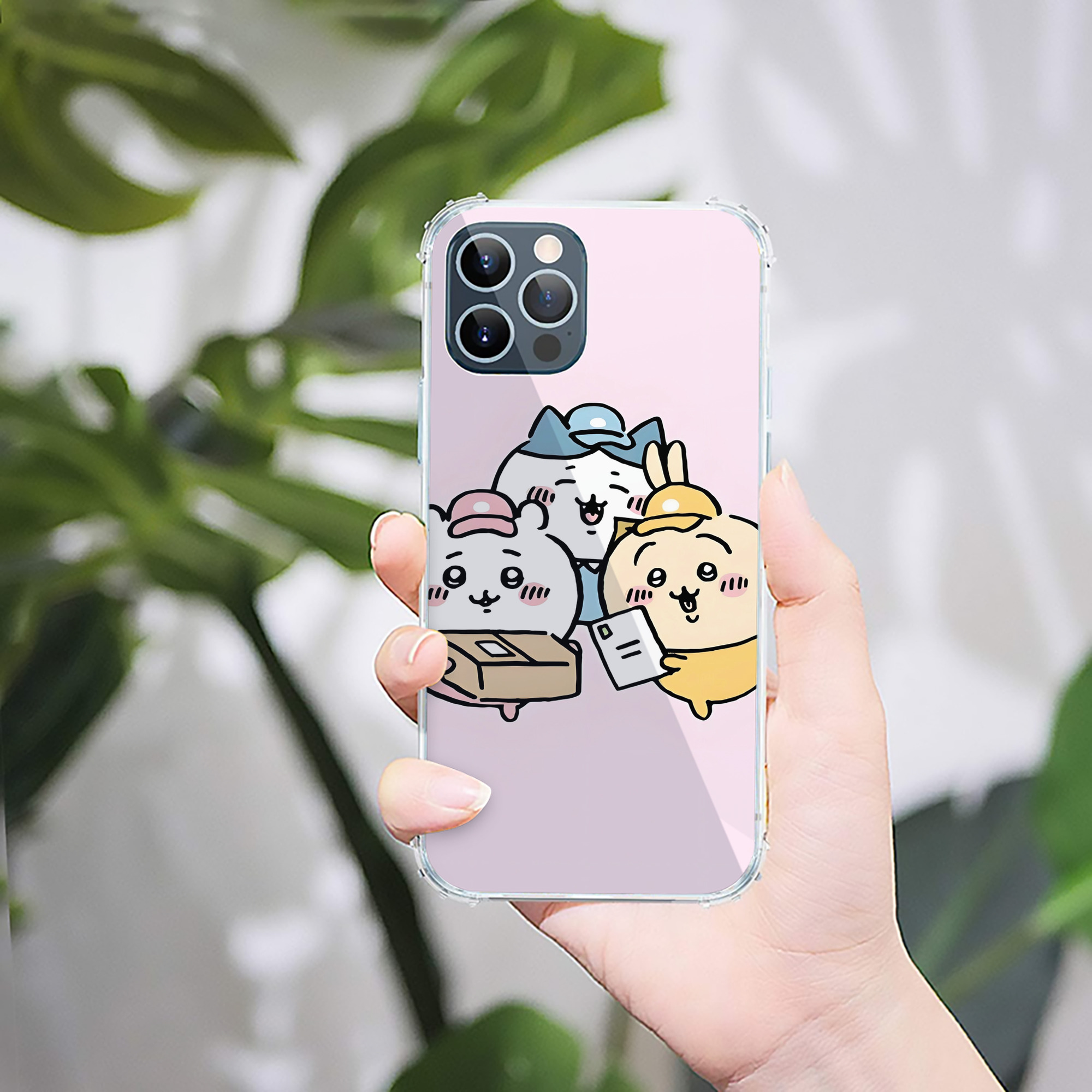 （画像用） ちいかわ Chii-kawa 【iPhone 12シリーズ対応】透明スマホケース（クリアソフトケース）